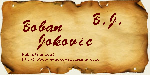 Boban Joković vizit kartica